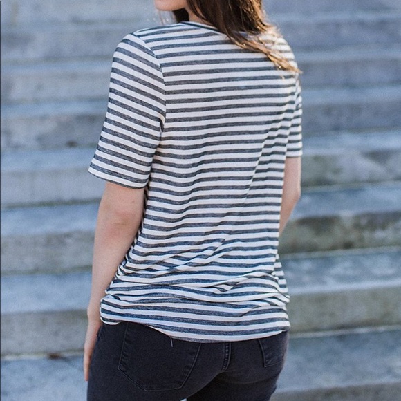 Striped Twist Knot Top - Picture 2 of 2